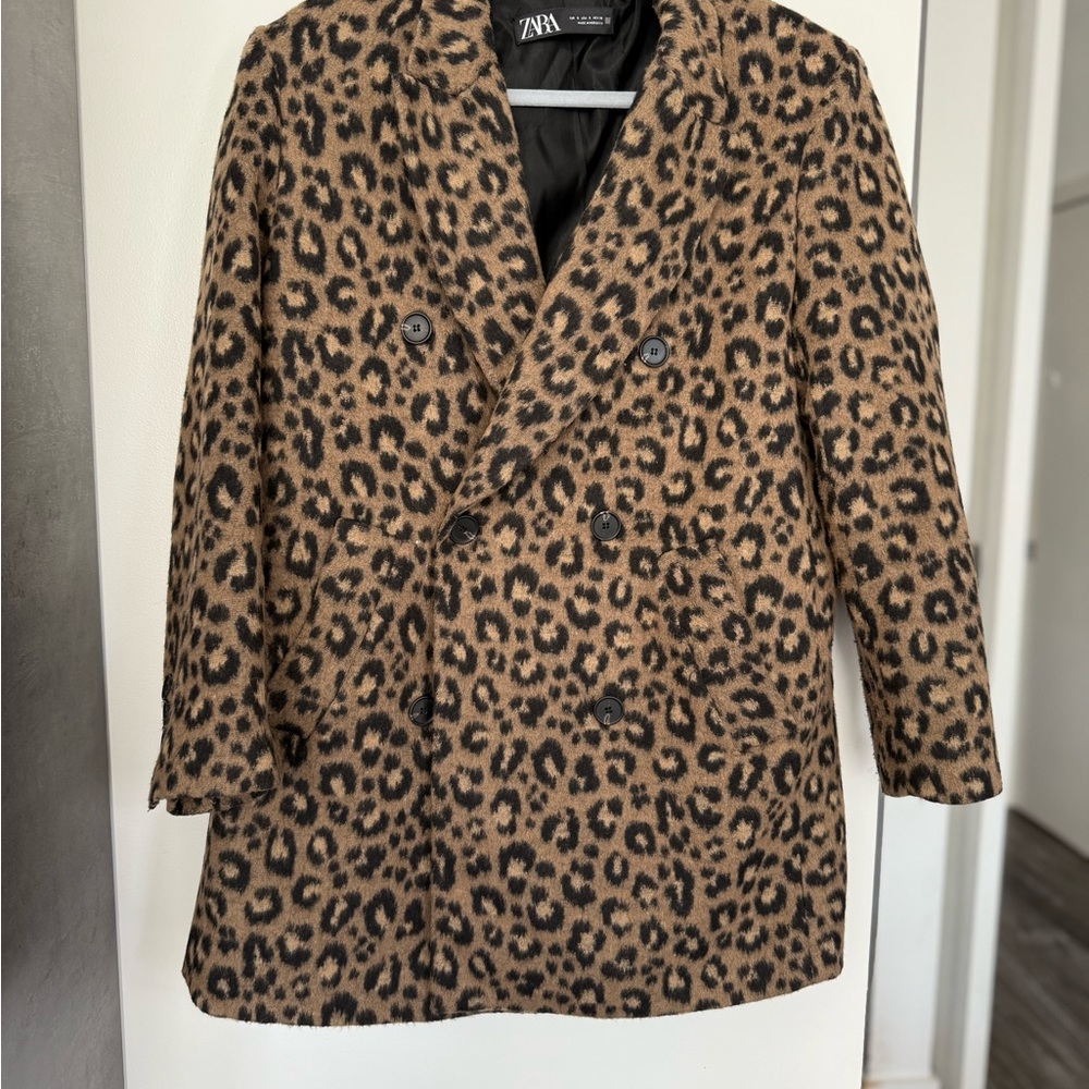 Zara Women's Brown Leopard Teddy Jacket - Picture 5 of 7